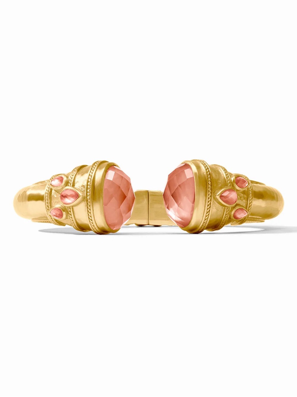Julie Vos Gold-Tone Cuff with Peach-Pink Faceted Stones